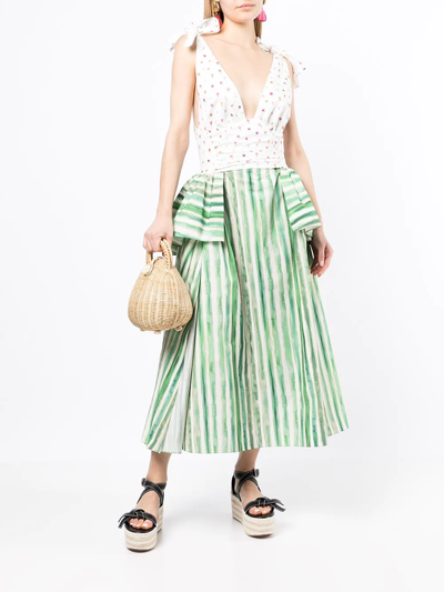 Rosie Assoulin Rough-led Around The Edges Dress In Grün