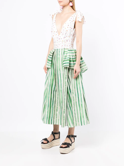 Rosie Assoulin Rough-led Around The Edges Dress In Grün
