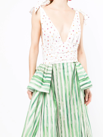 Rosie Assoulin Rough-led Around The Edges Dress In Grün
