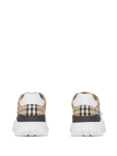Burberry Vintage Check-pattern Touch-strap Sneakers In Nude