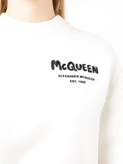 Shop Alexander Mcqueen Chest Logo-print Sweatshirt In Weiss