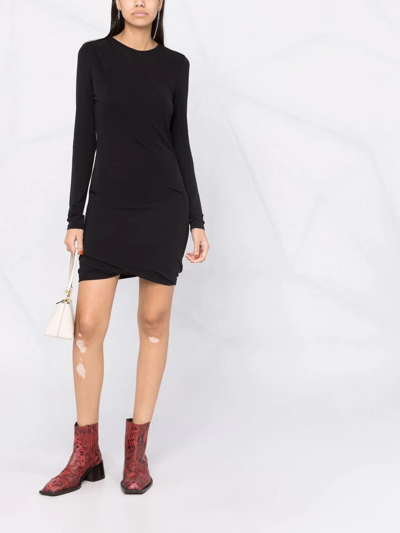 Rag & Bone Poppy Draped Mini Dress In Schwarz