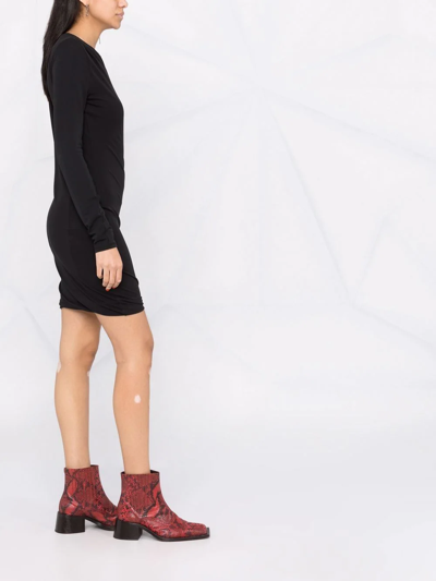 Rag & Bone Poppy Draped Mini Dress In Schwarz