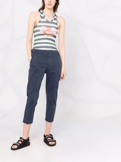 Dondup Ariel Cropped Chino Trousers In Blau