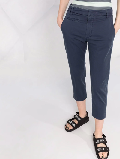 Dondup Ariel Cropped Chino Trousers In Blau