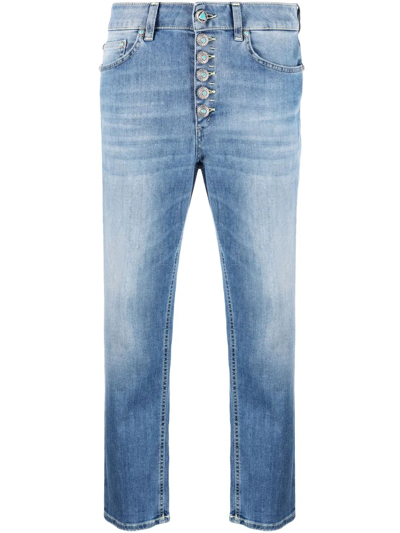 Shop Dondup Koons Loose-fit Cropped Jeans In Blau