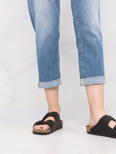 Shop Dondup Koons Loose-fit Cropped Jeans In Blau