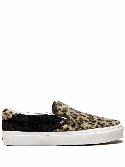 Shop Vans Slip-on 59 Sherpa "leopard" Sneakers In Neutrals