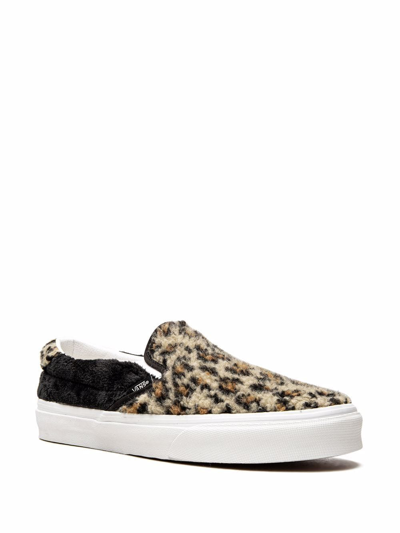 Shop Vans Slip-on 59 Sherpa "leopard" Sneakers In Neutrals
