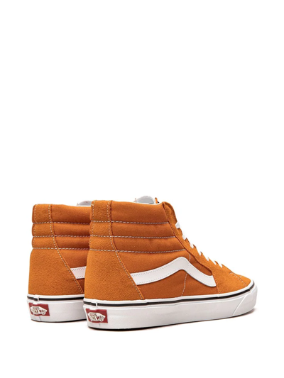Vans Sk8-hi Flame/true White Classic Hi Top Unisex Sneakers Vn0a38ge2w1 In Orange