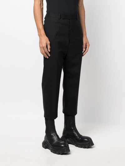 Shop Rick Owens Tailored-fit Cropped Trousers In Schwarz