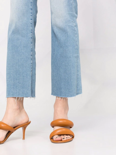 Mother The Scrapper High-rise Ankle Jeans In Blue