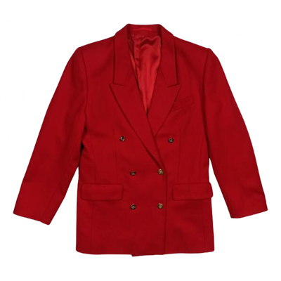 Pre-owned Burberry Wool Jacket In Red