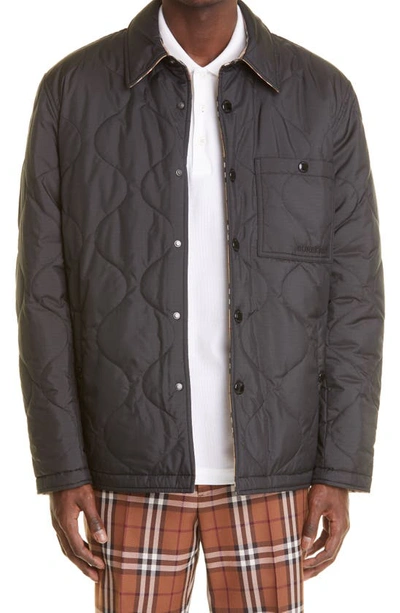 Shop Burberry Francis Quilted Reversible Jacket In Black