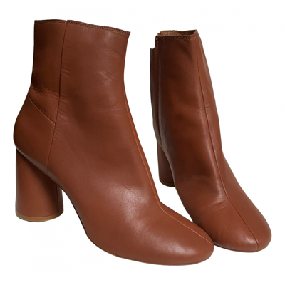Pre-owned & Other Stories & Stories Leather Ankle Boots In Brown