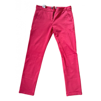 Pre-owned Msgm Straight Pants In Pink