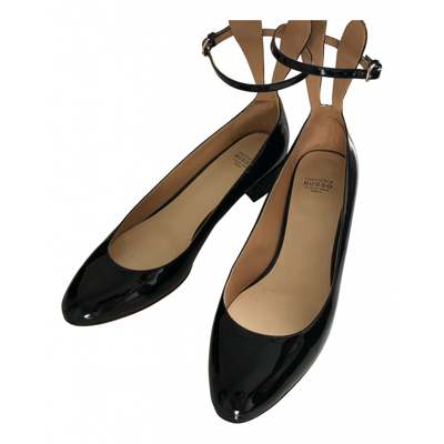 Pre-owned Francesco Russo Leather Ballet Flats In Black