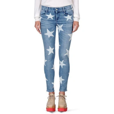 Shop Stella Mccartney Skinny Ankle Grazer Star Jeans In Dark Navy