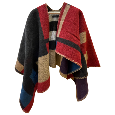 Pre-owned Burberry Wool Poncho In Multicolour