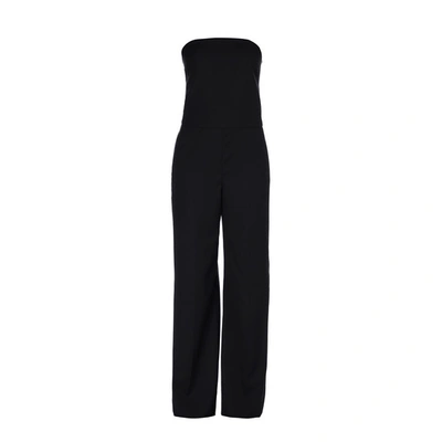 Stella Mccartney Strapless Wool-crepe Jumpsuit In Black