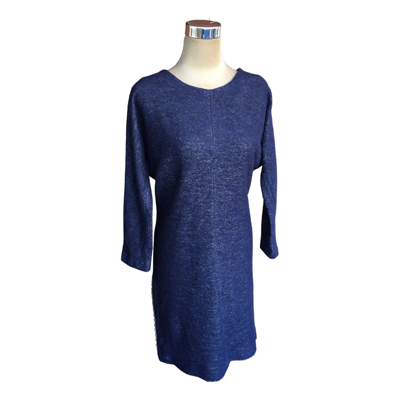 Pre-owned Closed Wool Mid-length Dress In Blue