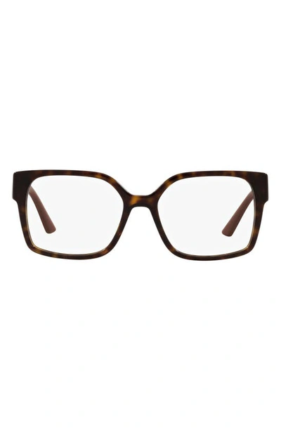 Prada 52mm Optical Glasses In Dark Havana/demo Lens