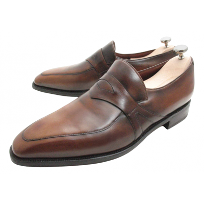 Pre-owned Corthay Leather Flats In Brown