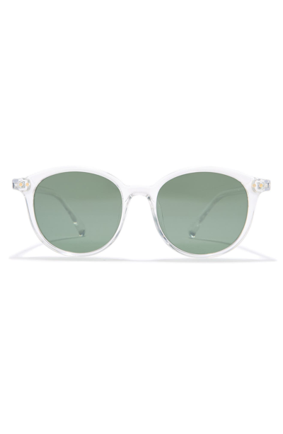 Shop Le Specs Equinoctial 52mm Round Sunglasses In Clea Khaki Mono