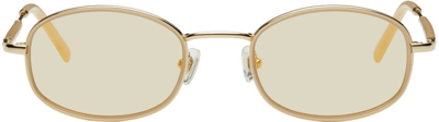 Shop Bonnie Clyde Gold No. 7 Sunglasses In Jgold-amber