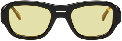 Shop Bonnie Clyde Black & Yellow Maniac Sunglasses In Black-sun