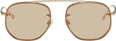 Shop Bonnie Clyde Gold Traction Sunglasses In Jgold-almon