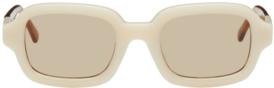 Shop Bonnie Clyde Beige Shy Guy Sunglasses In Cream-brown