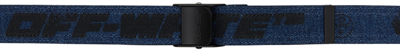 Off-white Unisex Industrial Belt In Dark Blue Denim In Blue Black