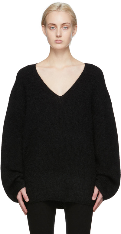 Shop By Malene Birger Black Dipoma V-neck Sweater In 050 Black