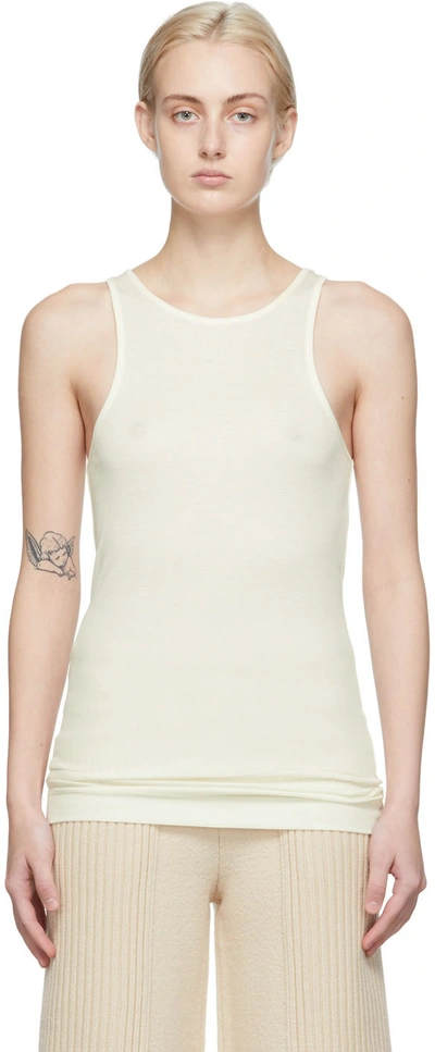 Shop By Malene Birger Off-white Amieeh Racer Tank Top In 08b Whisper White