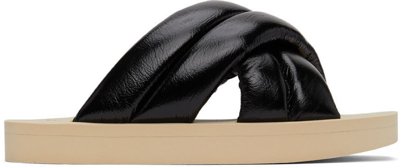 Shop Proenza Schouler Black Padded Float Sandals In 001 Black