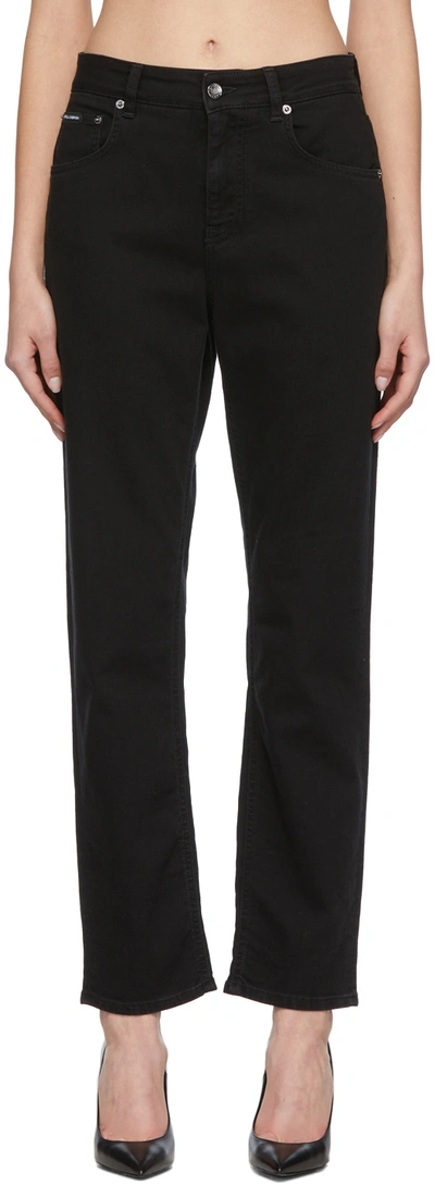 Shop Dolce & Gabbana Black Boyfriend Jeans In S9001 Combined Colou