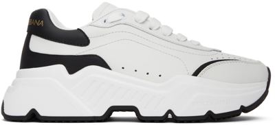 Shop Dolce & Gabbana White & Black Daymaster Sneakers In 89697 White/black