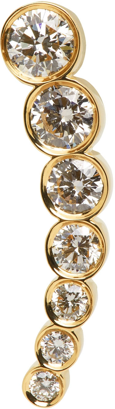 Shop Sophie Bille Brahe Gold Vvs Diamond Petit Croissant De Lune Earring