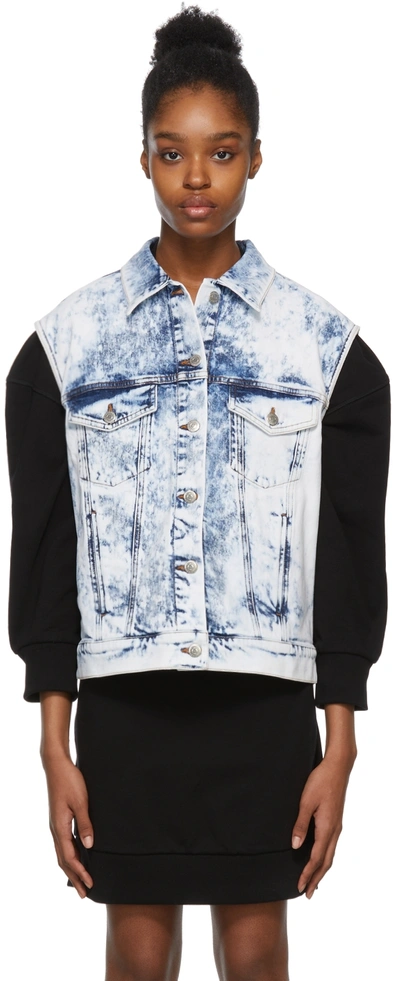 Stella Mccartney Washed Blue Denim Waistcoat In 4031 4031