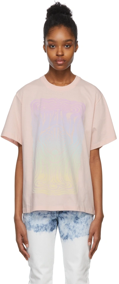 Shop Stella Mccartney Pink Fluid Print T-shirt In 6901 Pale Pink