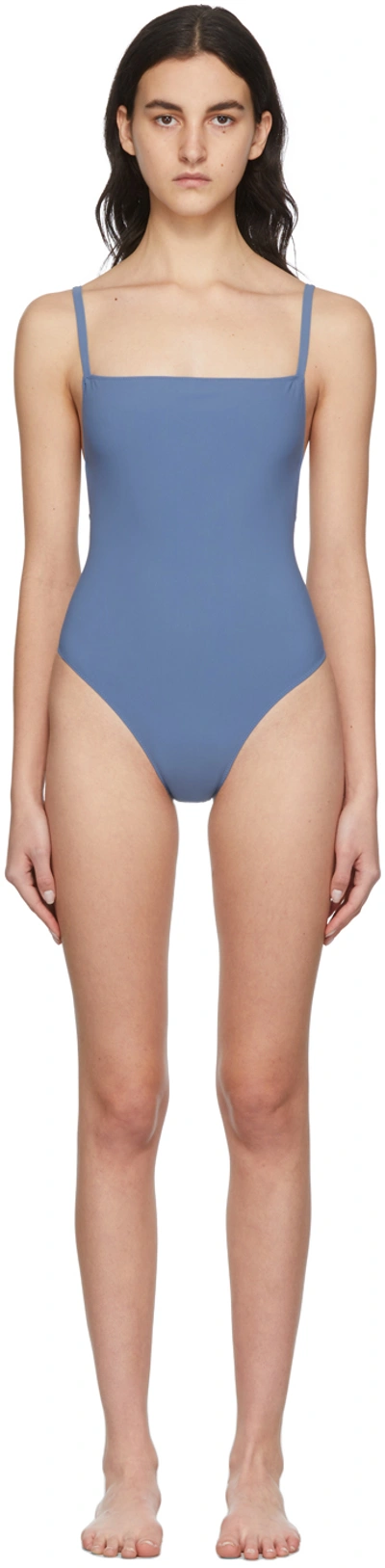 Shop Lido Blue Tre One-piece Swimsuit In Mid Blue