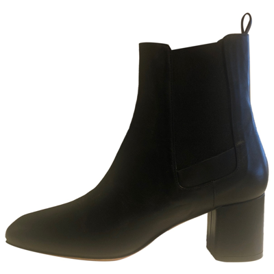 Pre-owned Iris & Ink Leather Ankle Boots In Black
