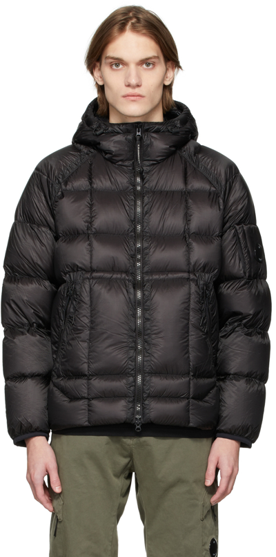 Shop C.p. Company Black Down Dd Shell Hooded Jacket In Black 999
