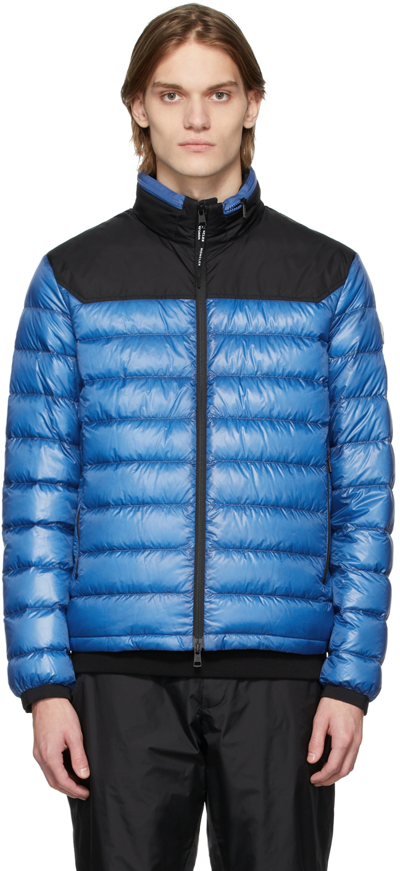 Shop Moncler Blue Down Silvere Short Jacket In 719 Blue