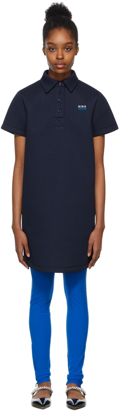 Shop Nina Ricci Navy Polo Dress In U4434 Navy Blue