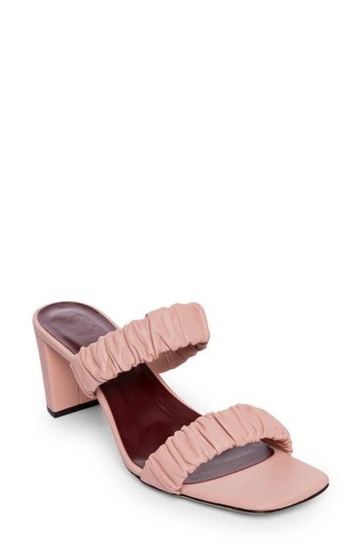 Shop Staud Frankie Ruched Slide Sandal In Dark Blush