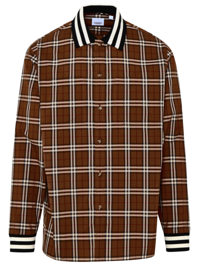 Shop Burberry Men's Brown Cotton Shirt