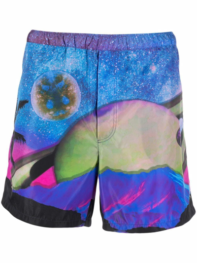 Shop Valentino Men's Blue Polyester Trunks