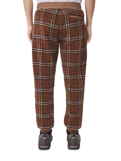 Shop Burberry Men's Brown Acrylic Joggers